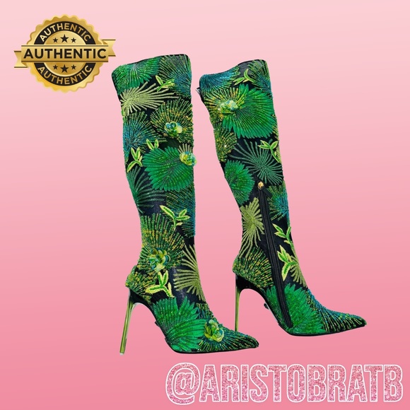 Versace Shoes - Versace Green Jungle Size 37 Boots/Booties
